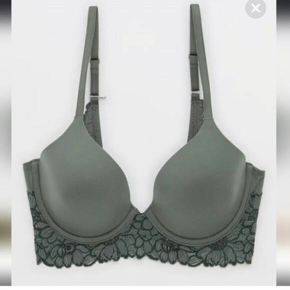 Aerie Other - Aerie Sunnie lace lightly lined full coverage bra green size 34C